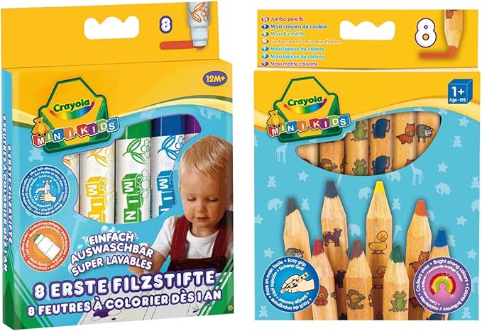 Crayola 10961 8 Erste Filzstifte Und 8 Jumbo Buntstifte Amazon De Spielzeug