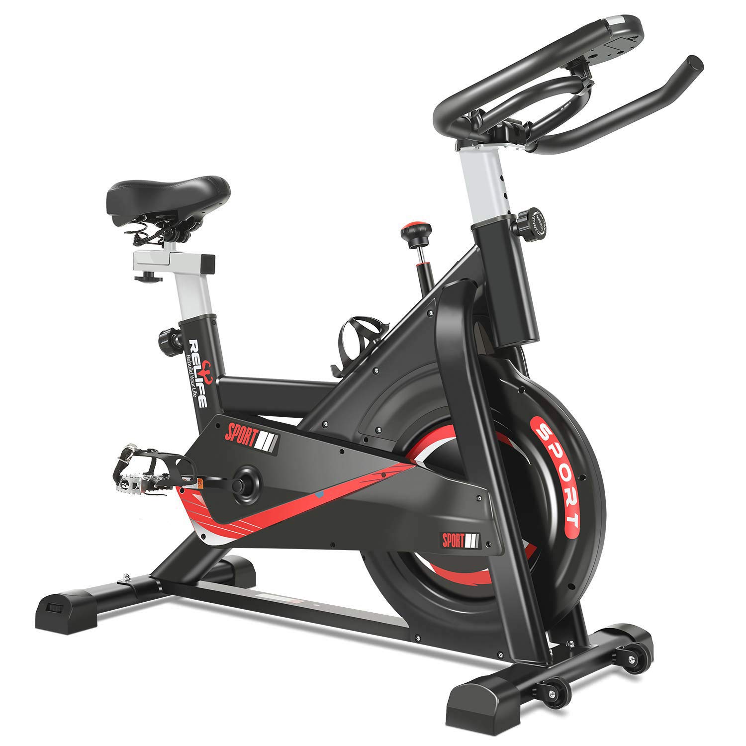 RELIFE REBUILD YOUR LIFE Exercise Bike Indoor Cycling Bike Fitness Stationary All-Inclusive Flywheel Bicycle with Resistance for Gym Home Cardio Workout Machine Training