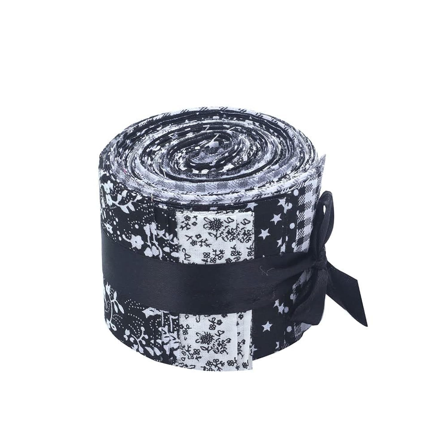 CraftsFabrics 20 pcs 2.4 Inches Pre-Cut Jelly Rolls Strips Fabric 100% Cotton (2.4x42 inches) (for Quilting, Scrapbooking, Arts & Crafts, DIY Projects) (Black)