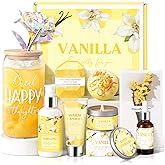 Birthday Gifts for Women, Relaxing Spa Gift Baskets for Women, Warm Vanilla Self Care Package Gifts, Mother's Day Bath and Body Inspirational Gift Set for Mom, Her, Wife, Best Friend, Sister, Coworker