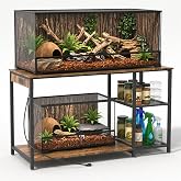 Alotiki 120 Gallon Reptile Tank Stand 48"x24" with Power Outlet(Only Stand) | 4x2x2 Terrarium Stand, Fits To Bearded Dragon Tank, Heavy Duty Aquarium fish Stand, Reptile Turtle Terrarium Stand