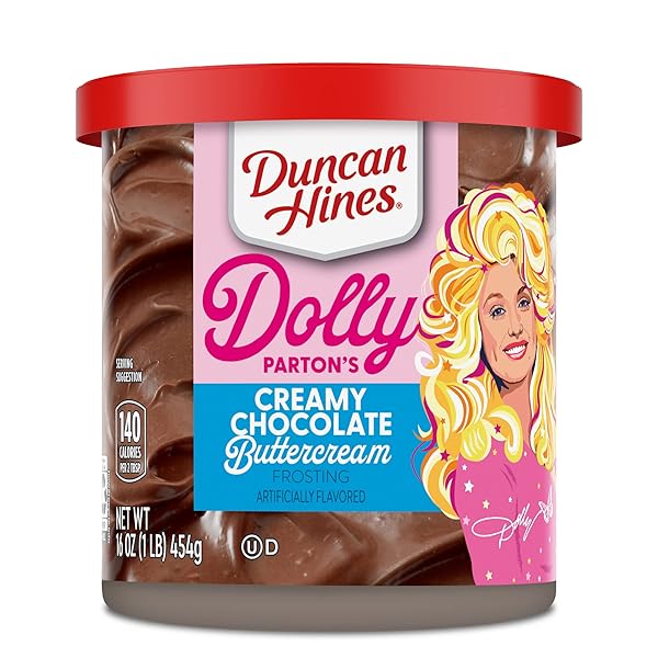 DUNCAN HINES DOLLY PARTON’S FAVORITE CHOCOLATE BUTTERCREAM FLAVORED CAKE FROSTING, 16 OZ.