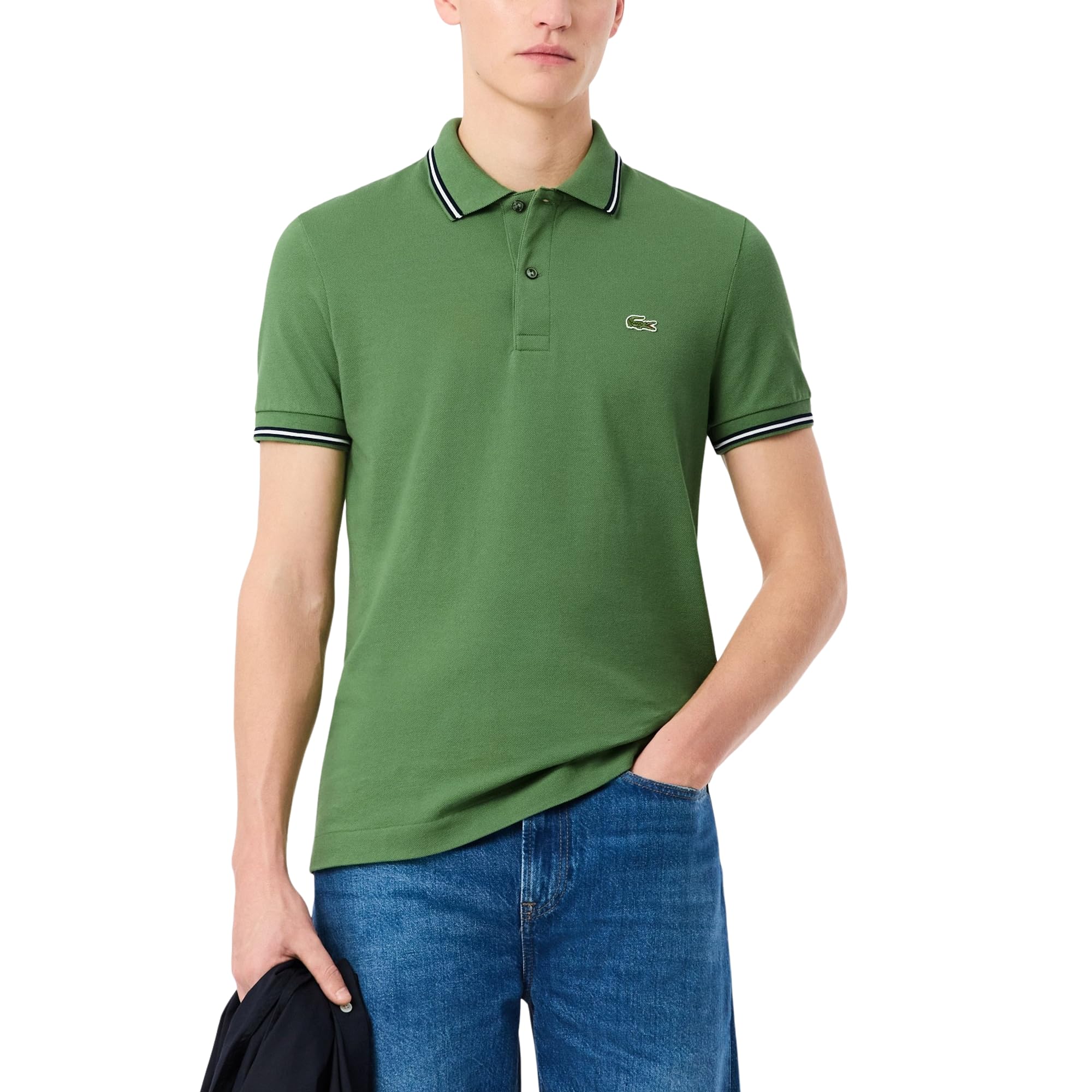 Lacoste Men’s Regular Fit Trim Accent L.12.12 Polo Shirt, Lamb’S Lettuce, Large