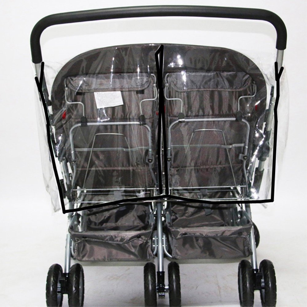 double pushchair rain cover