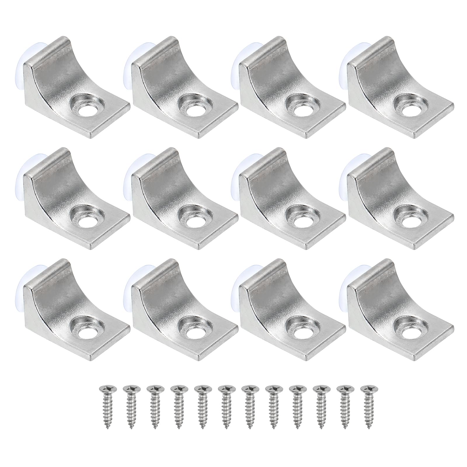 PATIKIL Shelf Support Pegs Nails, 12pcs L-Shaped Cabinet Shelf Pins with Screws, Pegs for Shelves for Wooden Kitchen Cabinet, Cupboard, Bookcase, Closet,Silver