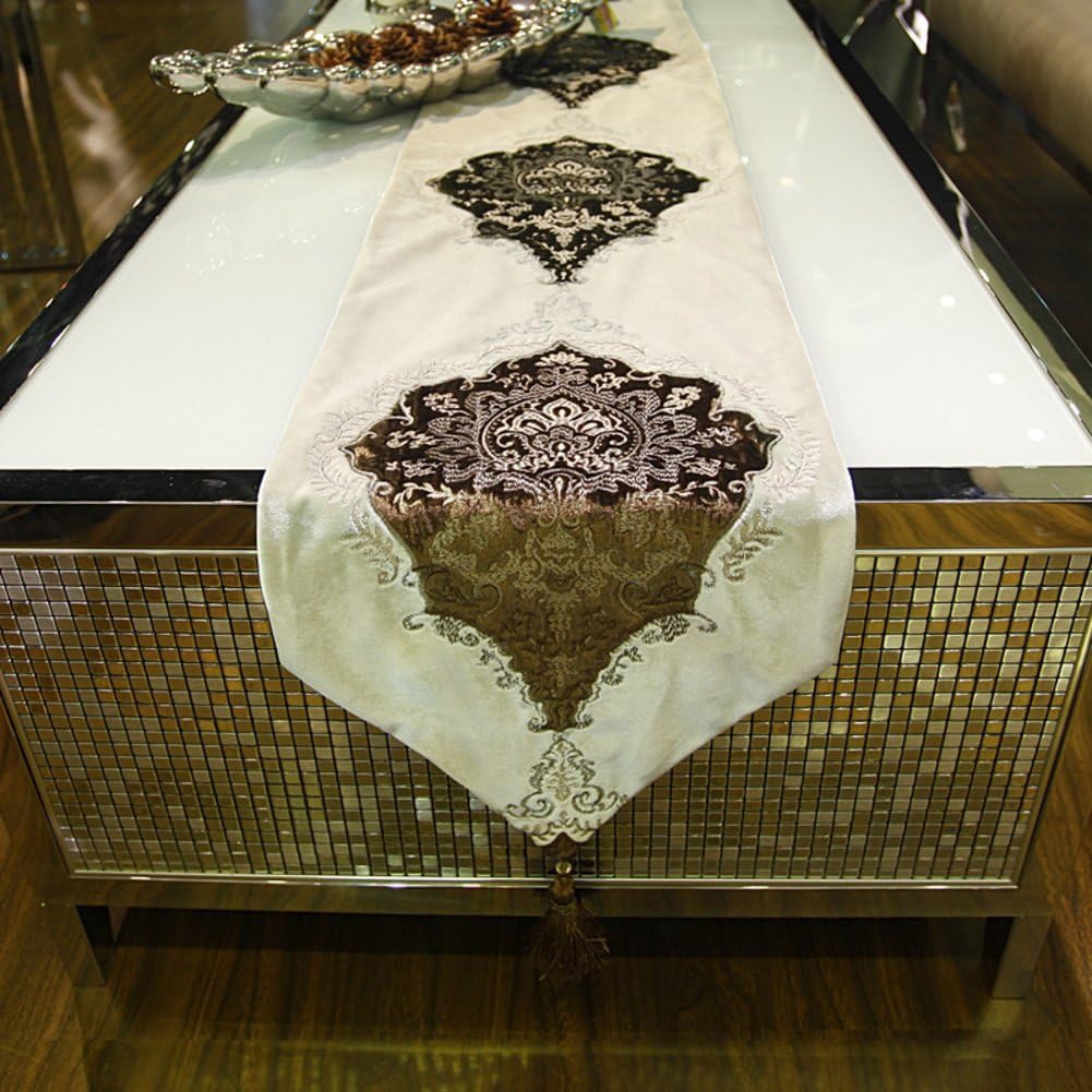 European-style luxury neo-classic embroidery table runner/ table/ table/ mat-C 30x250cm(12x98inch)