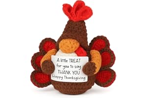 YUEYUQIU Happy Thanksgiving Gifts for Women Men, Handmade Crochet Turkey Gnome Decor, Thank You Gift for Coworkers Employees Friend - Funny Fall Hostess Gift, Thanksgiving Decorations for Home