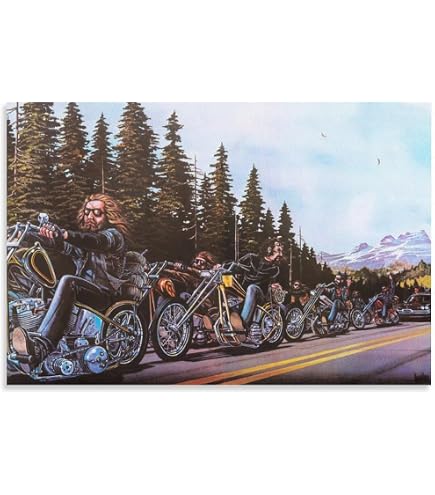 Amazon.com: Artist David Mann Motorcycle Art Painting Canvas Wall