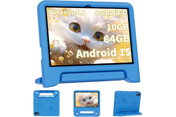 COLORROOM 2026 Upgraded Android 15 Tablet, 10inch Kids Tablet, Octa-core CPU, 10GB+64GB+1TB Expand Tablets for Kids with Kids Space, Parental Control, 6000mAh Big Battery,Touchscreen Tableta,Blue