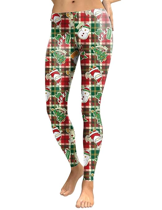 L-DiscountStore Damen Digital Print Weihnachtskostüm Stretchy Leggings Strumpfhosen
