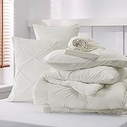 Bedsure Ivory Comforter Set Queen - Bed in a Bag