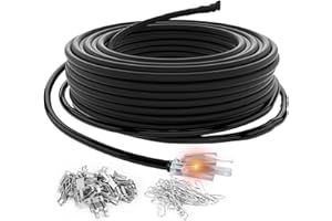 HEATIT JHSF1 Self Regulating Pre-Assembled Heating Cable with Spacer and Clips, Heat Tape for Roof Deicing and Pipe Freeze Pr