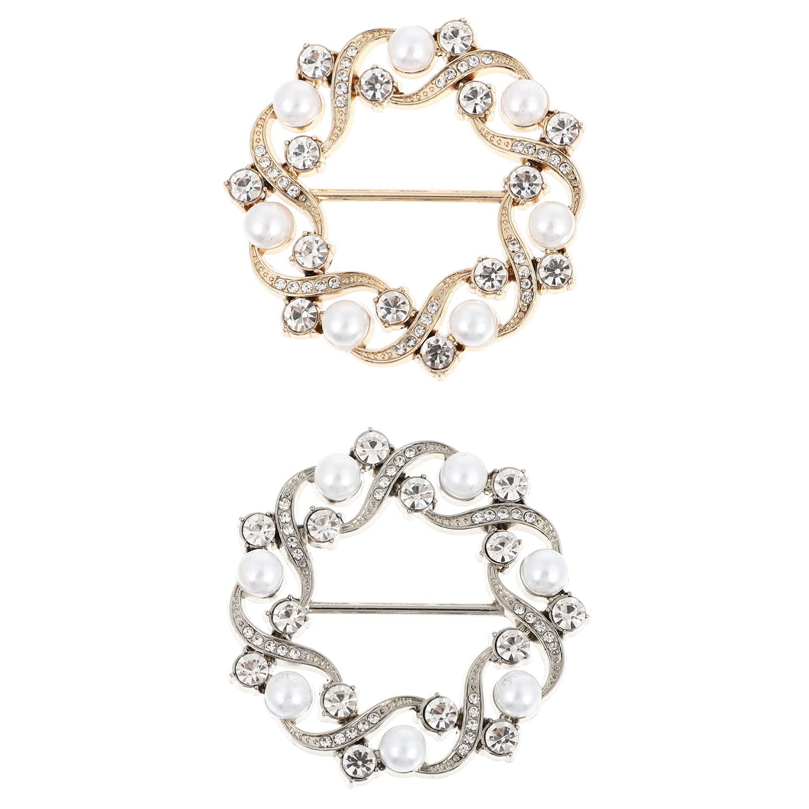 Amosfun Women Silk Scarf Clip 2pcs T- Shirt Clips Clothing Buckles Round Circle Scarf Ring Clothing Embellish Knotted Buckles for Neckerchief T- Shirt Shawl Silk Sarf Clamp Clasp