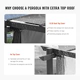 VEVOR 10'x13' Outdoor Retractable Pergola with Canopy, Gray view 3