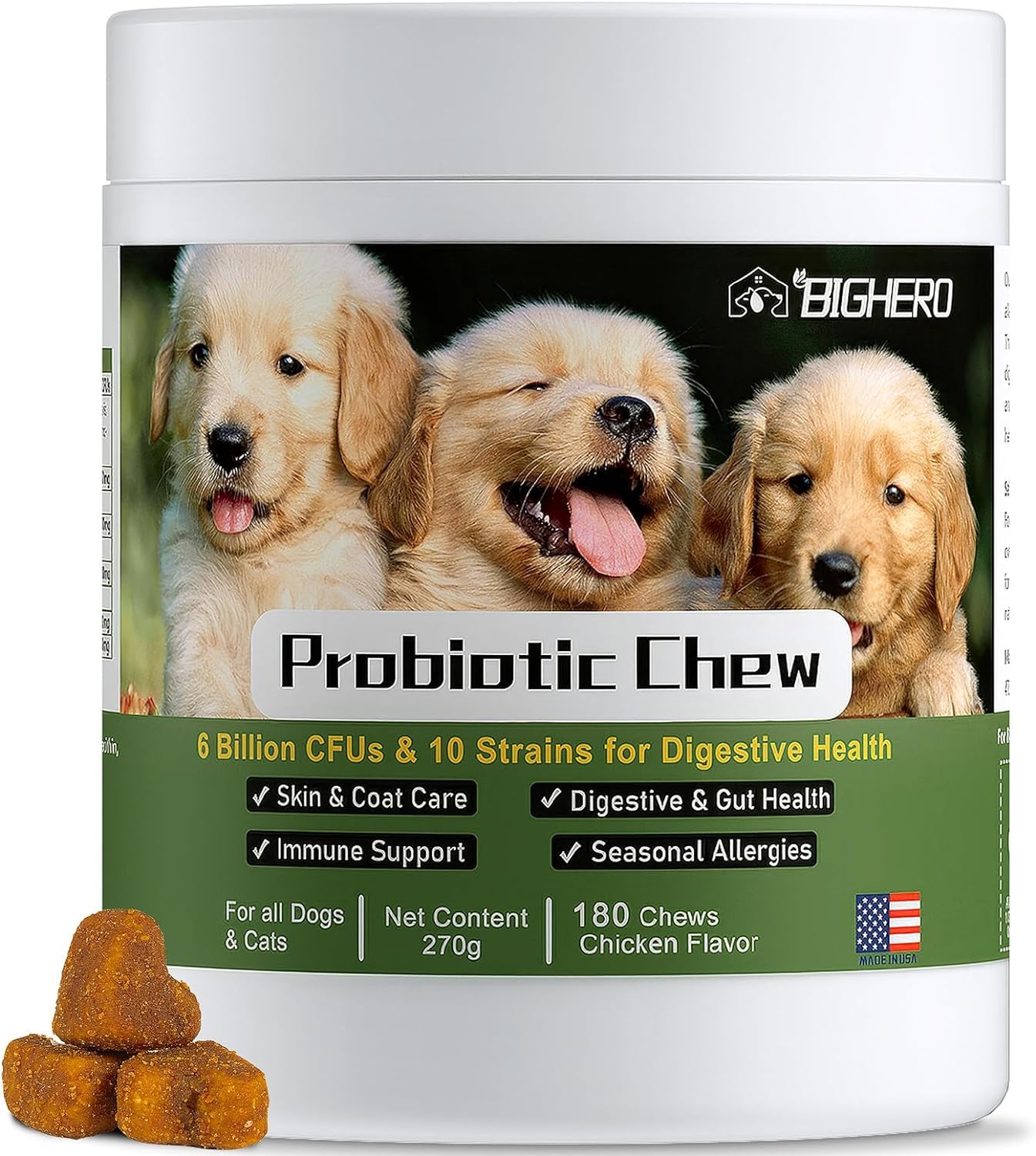 BIGHERO Probiotics for Dogs - Dog Probiotics with