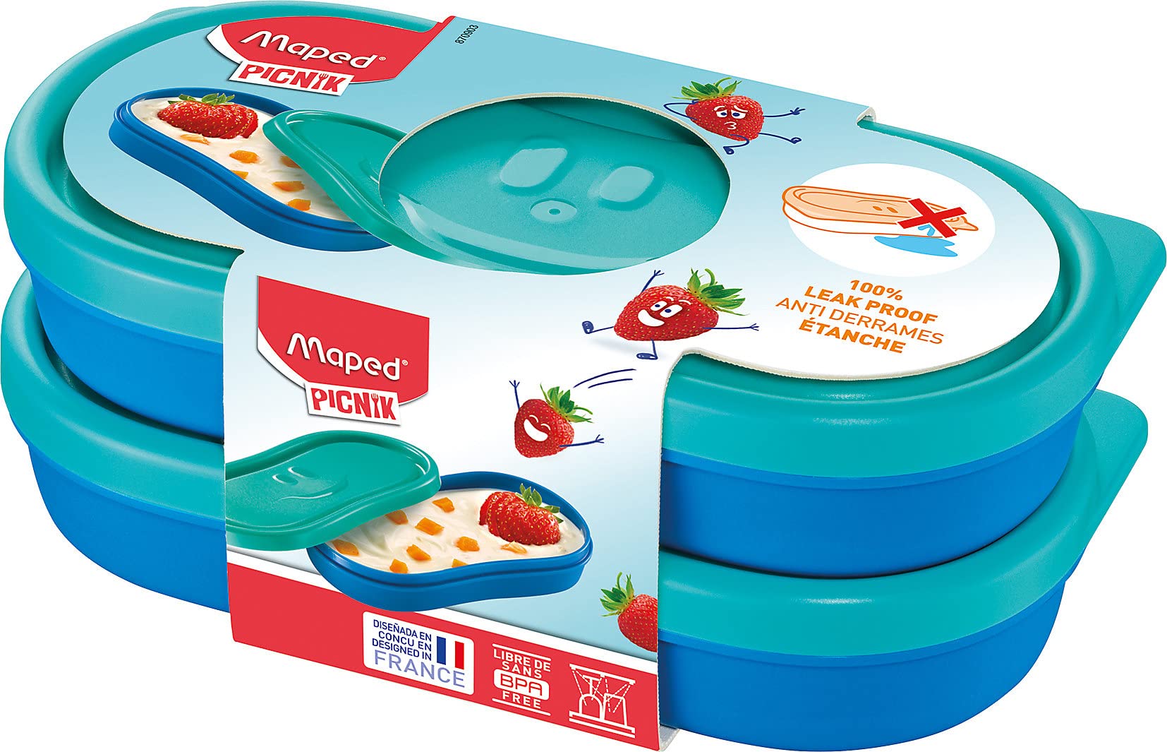 Maped 870903 Concept Kids Snack Box Kids 2 x 150 ml Blue 2 x 150 ml