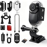 Frelisty Mini Body Camera with Waterproof Case, 26g Wearable Camera, Ebony | 1" Screen,16GB Card,Magnetic Pendant,Thumb-size,Action Cam,Necklace Camera,POV,Vlogging,Snorkeling,Surfing,Hiking,Sports