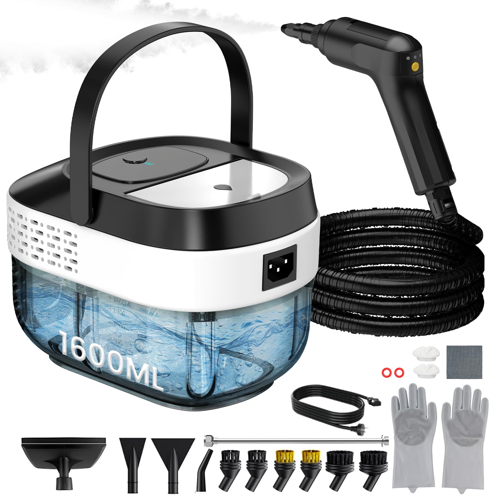 Photo 1 of 1.69Qt Steam Cleaner, 3-Level Adjustable Pressurized Steamer for cleaning, 10s Heat-Up, 2500W Handheld Steamer Cleaning for Home|Car|Tile|Floor, Multi-Surface Cleaning Machine with 22pcs Accessories