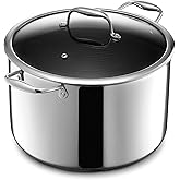 HexClad 10QT Hybrid Nonstick Braiser Stock Pot with Lid, Induction Ready | Stay-Cool Handles, Dishwasher and Oven Safe up to 