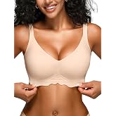 Cuteio Wireless Jelly Bras for Women - S-2XL Seamless Padded T-Shirt Bra | No Underwire, Comfortable Everyday Bralette, Support and Lift, Full Coverage, Wirefree, Soft Gel, Lightly Padding
