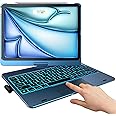 typecase Touch Keyboard Case for iPad Air 11-inch (M3 2025 / M2 2024)& iPad Pro 11(4th/3rd/2nd/1st Gen): Multi-Touch Trackpad&11 Colors Backlight&360°Rotatable for iPad Air 5th & 4th Gen,Pacific Blue