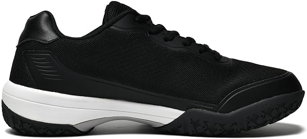 WONDYCIA MEN’S HARD COURT TENNIS SHOES, CARBON FIBER MIDFOOT PLATE FOR STABILITY, ANTI-SLIP TPU OUTSOLE, BREATHABLE MESH UPPER BLACK,8.5