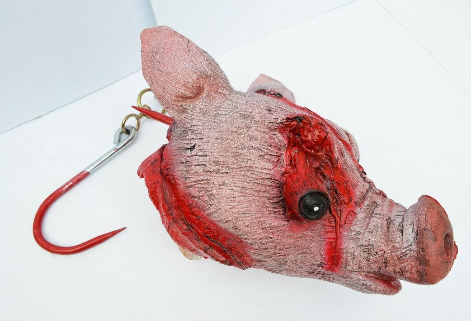 Ornament Hooks - Acid Tactical Life Size Halloween Props Realistic Pig Head Hanging on REAL METAL Hooks GORY