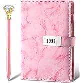 Heart Lock Diary With Key And Heart Diamond Pen