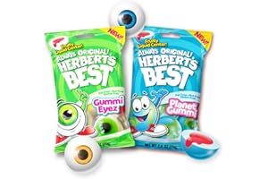 UNHA'S ASIAN SNACK BOX Efrutti Herberts Planet Gummi and Gummy Eyez Ball, Fruity Jelly Gummy, TikTok, Individually Wrapped Soft Juicy and Fruit Liquid Center Variety Pack (8 Count)