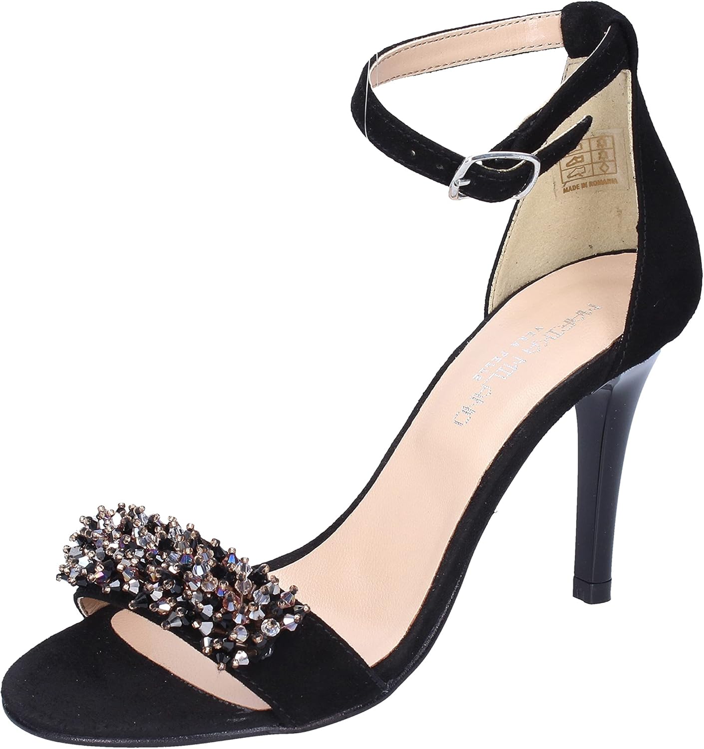 MARIKA MILANO women Suede Black heeledsandals Amazon.co.uk Shoes & Bags