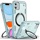 WYUIC Designed for iPhone 11 Magnetic Case, Compatible with Magsafe, 10ft Drop Test Hard Rugged, 360 Rotating Ring Kickstand Heavy Duty Shockproof Protection Phone Case iPhone 11 Cover, Light Blue
