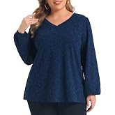 VIBOHCILLE Women Plus Size Knit Print Lantern Sleeve Loose Fit Blouses | Soft fabric feels gentle. Elongates neck. Stylish coverage. Versatile for office or social events