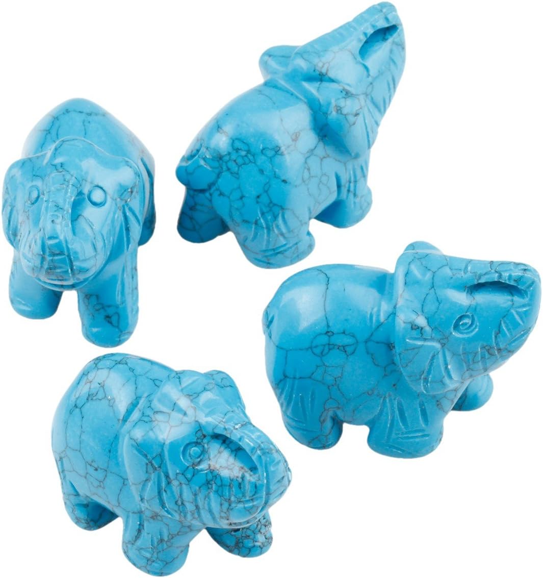 mookaitedecor Blue Howlite Turquoise Elephant Ornament Figurine,Healing Crystal Energy Gemstone Reiki Statue Home Decor,1.5 Inches - Image 5