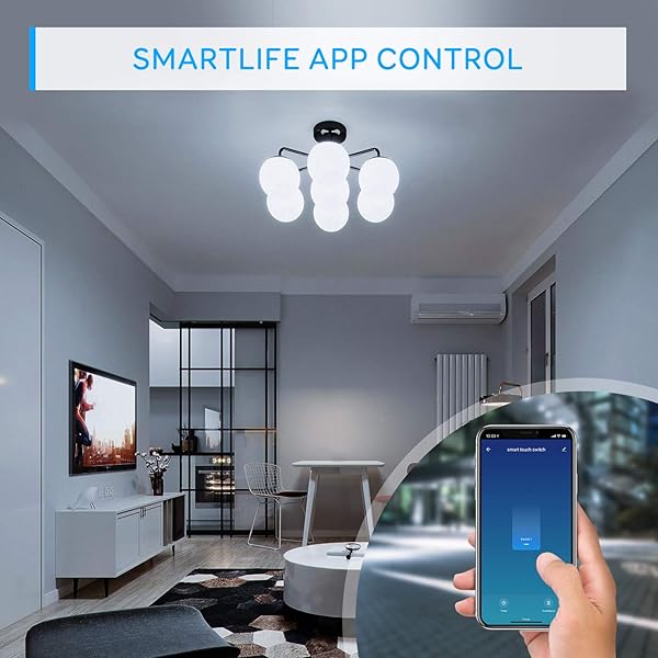 Interruptor Luz WiFi Maxcio Interruptor Inteligente 1 Gang Compatible con Alexa y Google Home Control de APP y Funcin de Temporizador Neutral Requerido