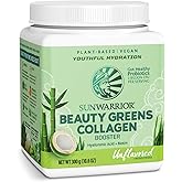 Sunwarrior Beauty Greens Collagen Booster, Unflavored, 10.6 oz (300 g)