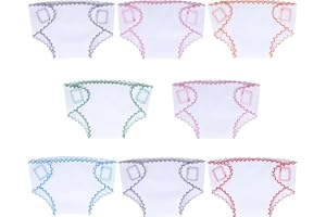 HOAYO 8 Pack Baby Doll Diapers for 12-15 Inch Dolls, Washable Underwear fit Newborn Baby Doll Accessories, Babies Pretend Pla