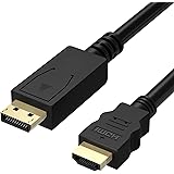 Fosmon Premium Quality DisplayPort (Male) to HDMI (Male) Converter Cable Adapter for HDTV, Monitor, PC, Notebook, Laptop (6 Feet / 1.8m) - Black