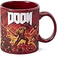 JUST FUNKY Official DOOM Doomslayer 16-Ounce Mug | Ceramic Cup for Hot Coffee, Tea, Cocoa | Novelty Drinking Container | Perfect for Home, Office, Parties | Licensed Merchandise