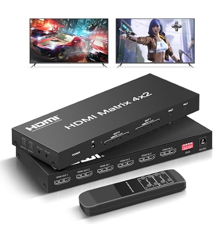 Amazon.com: HDMI Matrix Switch 4x2, 4K HDMI Matrix Switcher