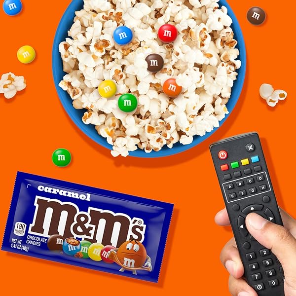 M&M’S CARAMEL CHOCOLATE CANDY, MADE WITH REAL CARAMEL AND MILK CHOCOLATES, 24 COUNT, 1.41 OZ CANDY GIFTS