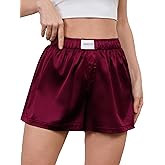 Mawor Womens Silk Summer Boxer Shorts Soft Comfy Pajama Sleep Lounge Satin Bottoms Sweat Cute Flowy Loose Pj Sleepwear