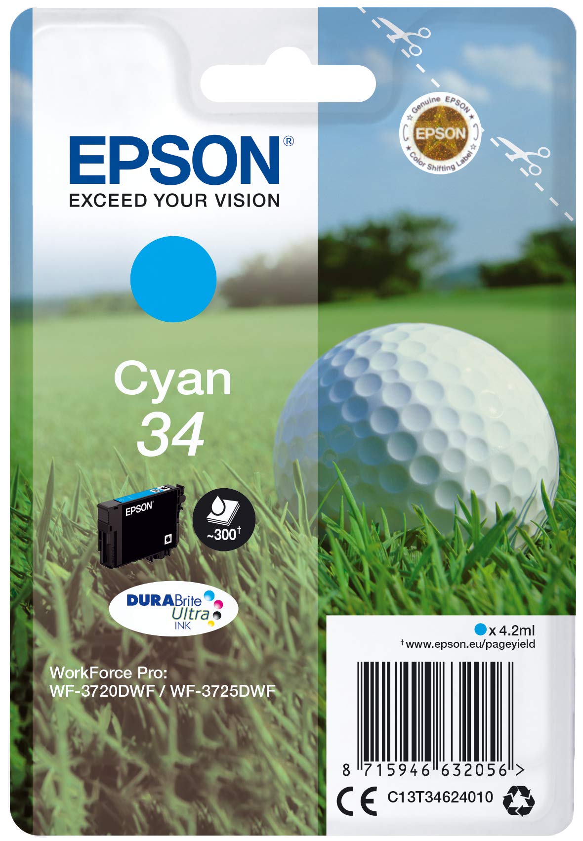 Epson C13T34624020 Standard Original Inkjet Cartridges - Cyan