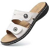 SHIBEVER Flat Sandals Women Dressy: Non Slip, Arch Support, Orthopedic, Plantar Fasciitis Comfortable Walking Sandal