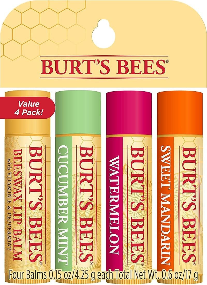 Burt's Bees Lip Balm Multipack 4x4.25g Beeswax Cucumber Mint Watermelon Mandarin