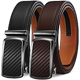 Zitahli Men Belt 2 Pack - Customizable Fit Leather Black Brown Adjustable Ratchet Belt for men Dress Casual Golf,Gift for men