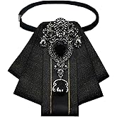 Gsyziux Bow Ties for Men and Women, Pre-tied Rhinestone Bowtie Sparkling Adjustable Clip on Bow Tie for Wedding Party Daily