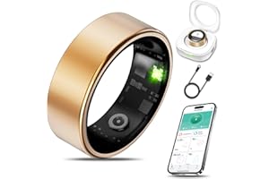 MILAVAN Smart Health Ring for Women Men Fitness Tracker with Heart Rate, Blood Oxygen, Blood Pressure, Sleep Monitoring, Step Counting, IP68 Waterproof for iPhone and Android, No Subscription Fee, Gold 7
