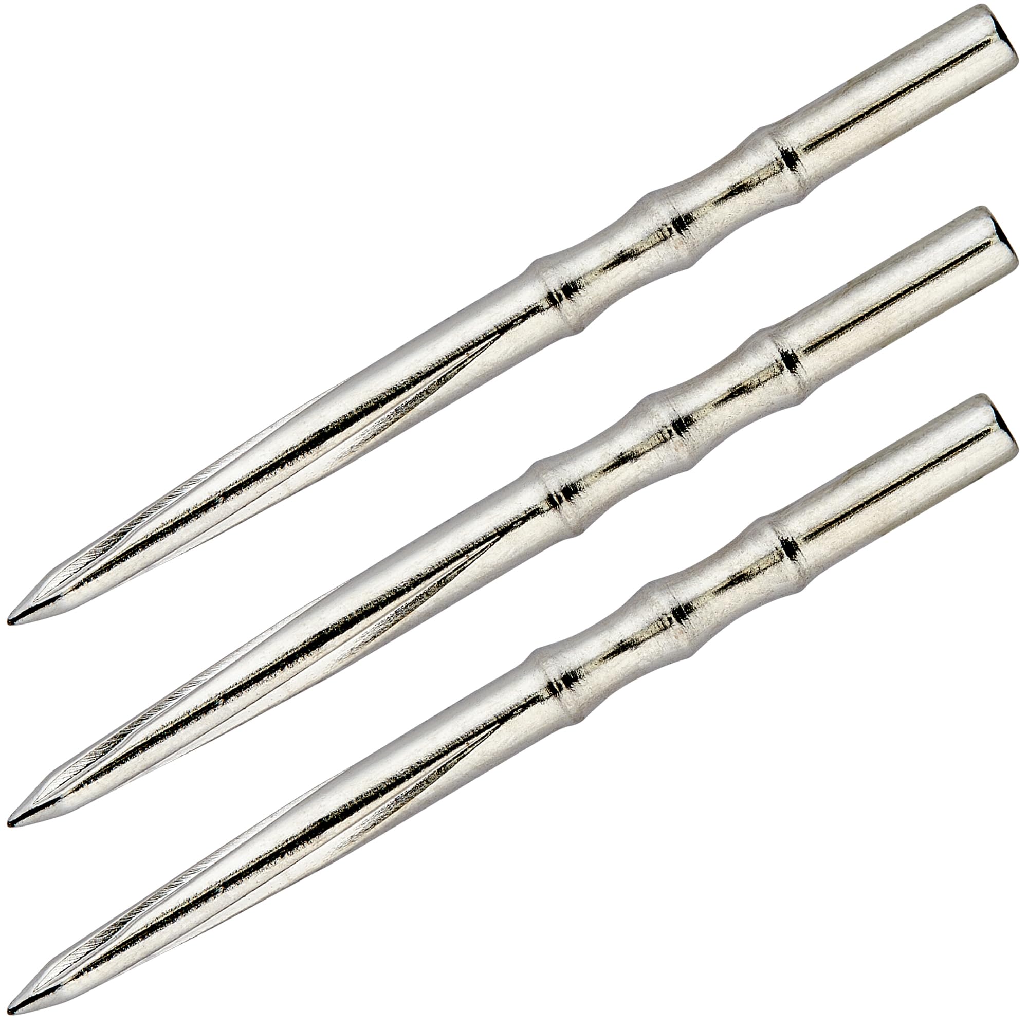 Unicorn Volute Replacement Steel Tip Dart Points | Nickel Plated Silver Colour | Scalloped Engineered Grip | 36 mm | 3 per Pack