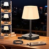 IMAGOA Outdoor Table Lamp - 8000mAh Cordless Rechargeable Battery,Dimmable LED Display Touch Lamp for Camping Patio and Bedroom (Black)
