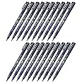 Tombow Fudenosuke Brush Pen (GCD-111), Hard Tip, Blue Body, Value Set of 20
